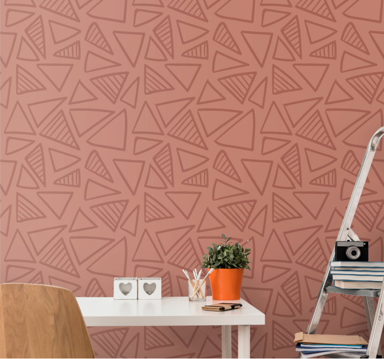 Abstract red pattern geometric wallpaper - TenStickers