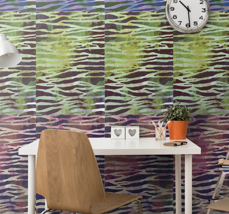 Abstract Zebra Print Animal Wallpaper - TenStickers