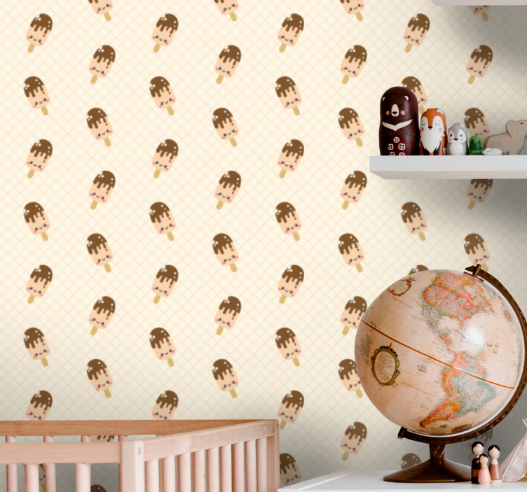 Adorable Ice Cream Cones nursery wallpaper - TenStickers