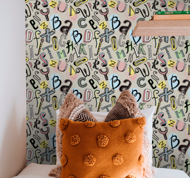 Alphabetic Fun letter wallpaper - TenStickers