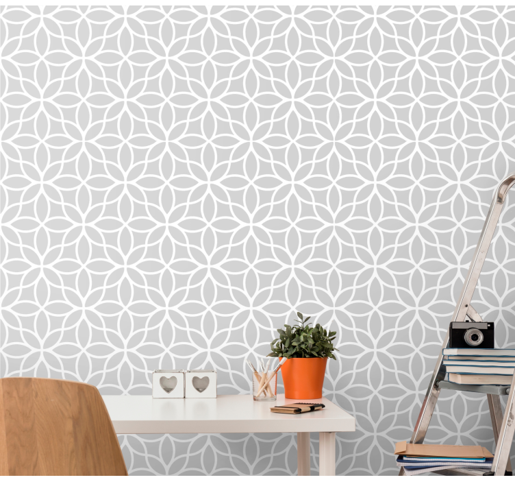Angular Blossoms geometric wallpaper - TenStickers