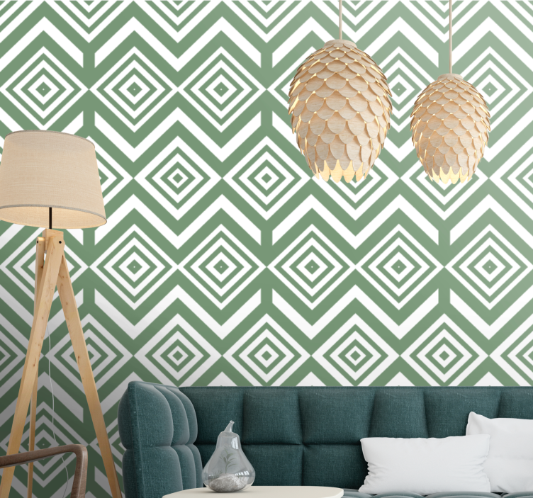 Angular Diamond Configurations geometric wallpaper - TenStickers