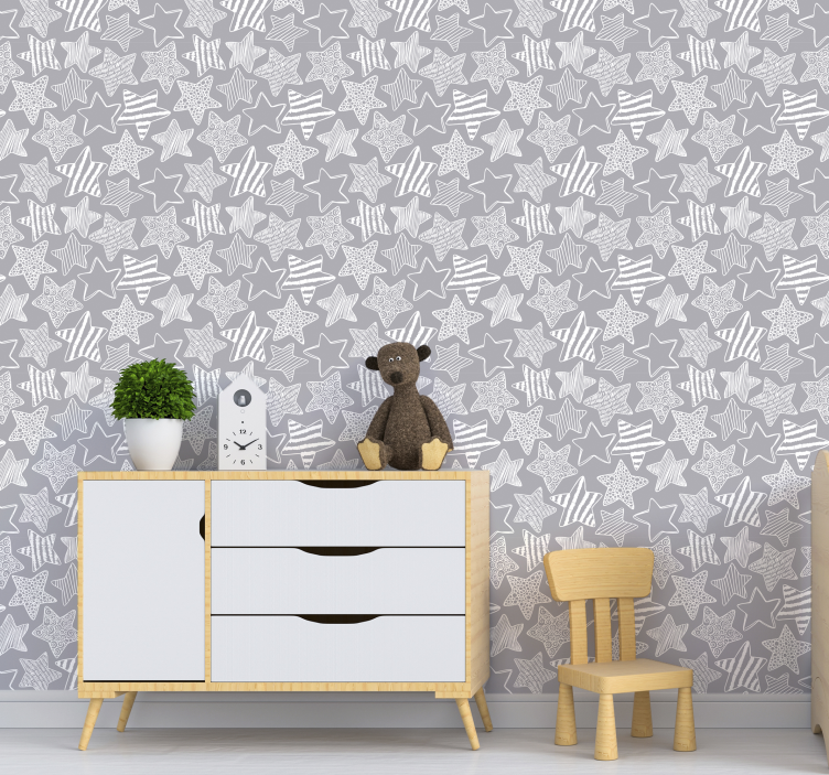 Star Wallpaper White star - TenStickers