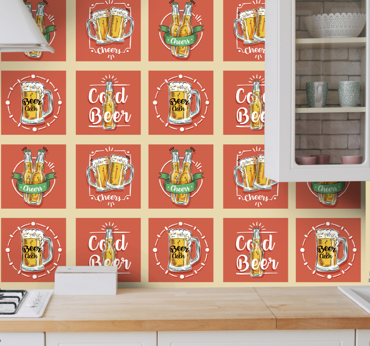 Beer themed Kitchen Wallpaper - TenStickers