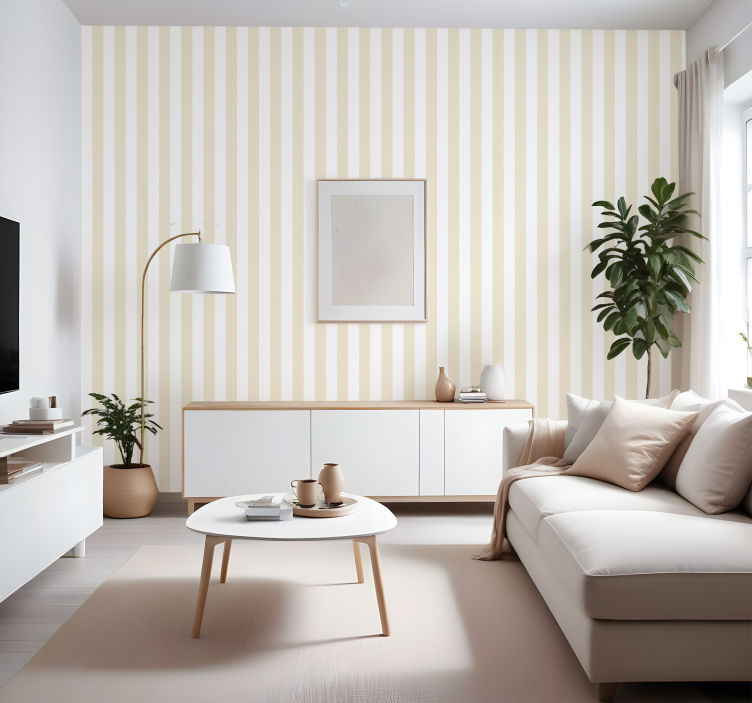 Beige colour vertical line wallpaper - TenStickers