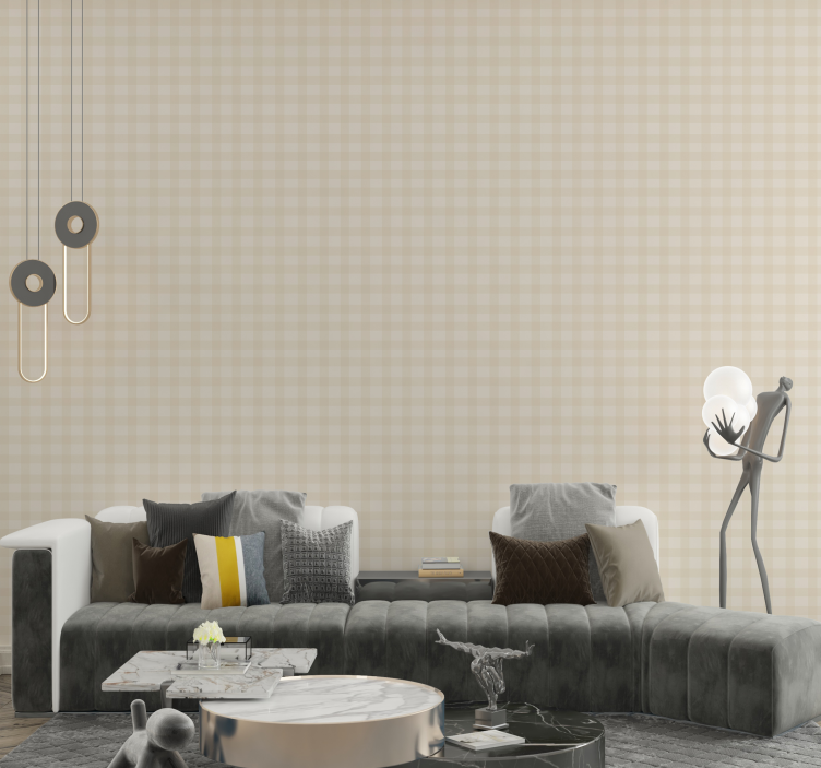 Beige pattern square wallpaper - TenStickers