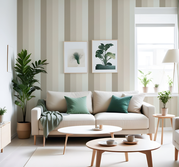 Beige shades vertical line wallpaper - TenStickers