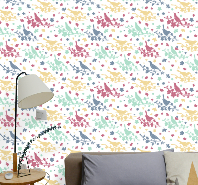 Bird Pattern Motif birds wallpaper - TenStickers