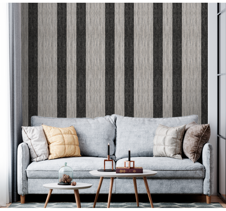 Black and grey wooden effect Vertical Wallpaper - TenStickers