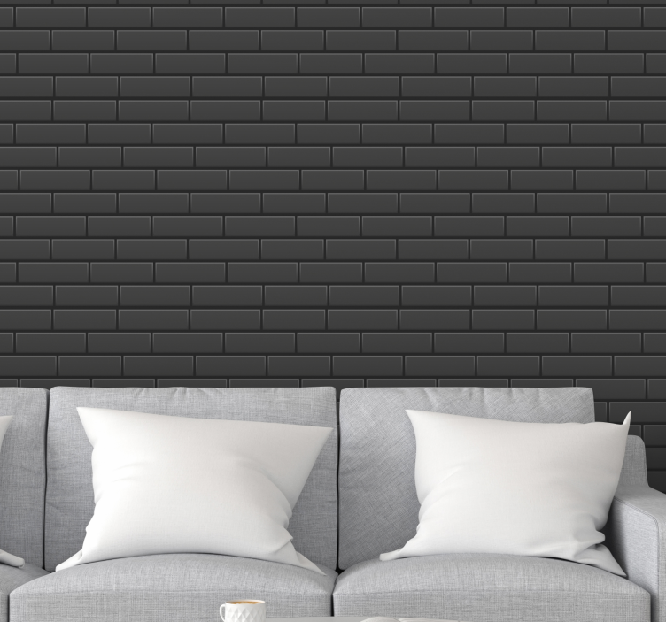 Black elegant texture brick wallpaper - TenStickers