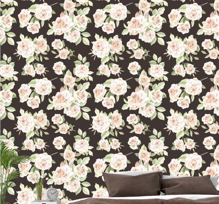 Blooming Roses flower wallpaper - TenStickers