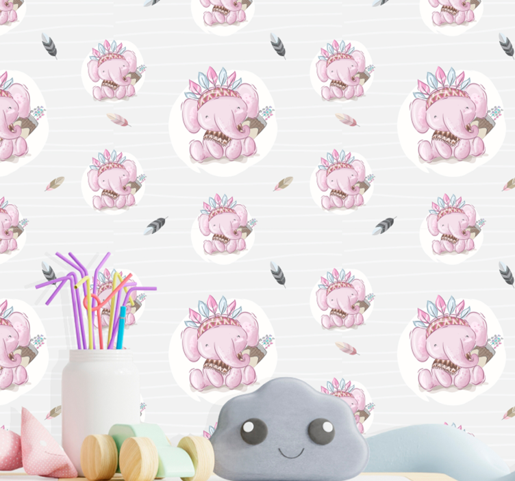 Bohemian Pachyderms elephants wallpaper - TenStickers