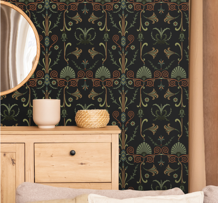 Botanical Elegant Pattern floral ornament wallpaper - TenStickers