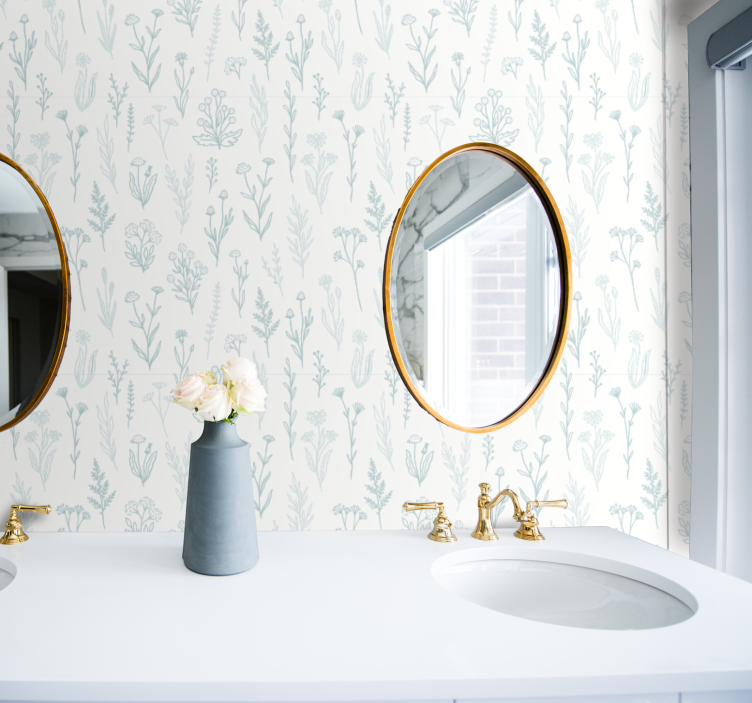 Botanical Flora floral ornament wallpaper - TenStickers