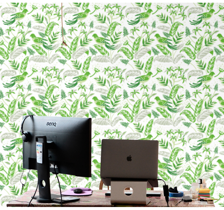 Botanical Motif leaf wallpaper - TenStickers
