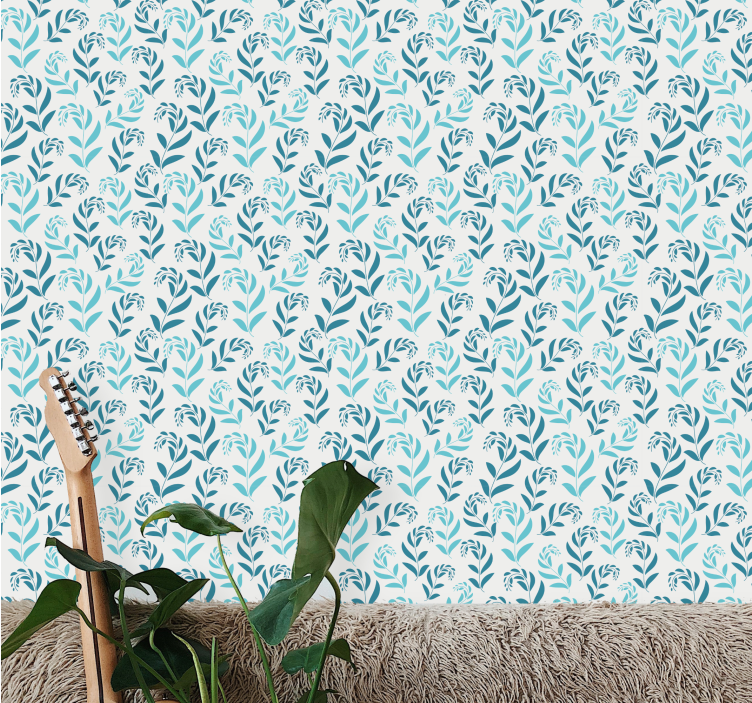 Botanical Repetition leaf wallpaper - TenStickers