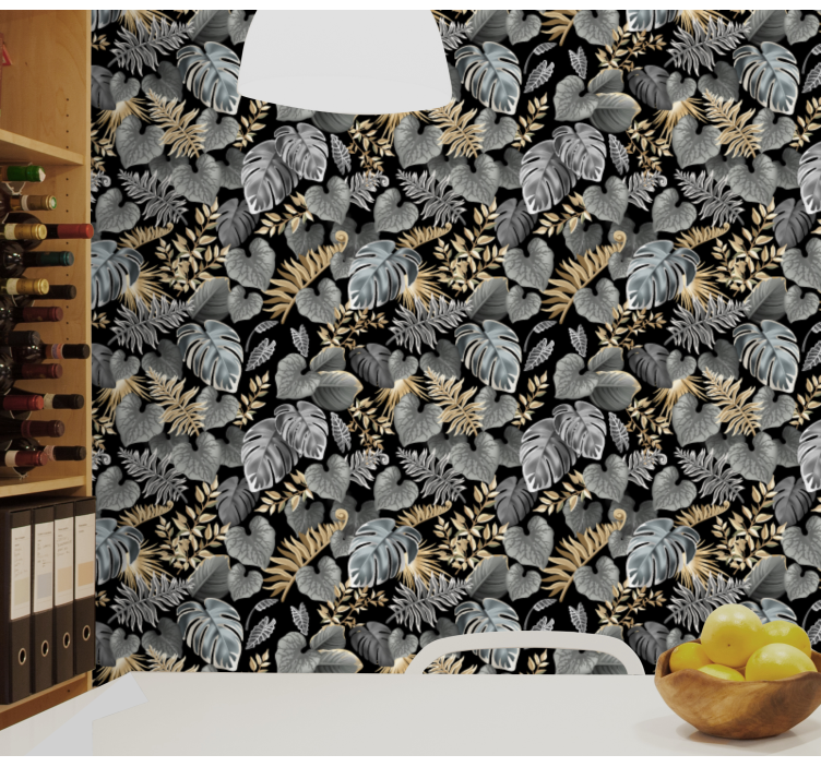 Botanical Tapestry leaf wallpaper - TenStickers