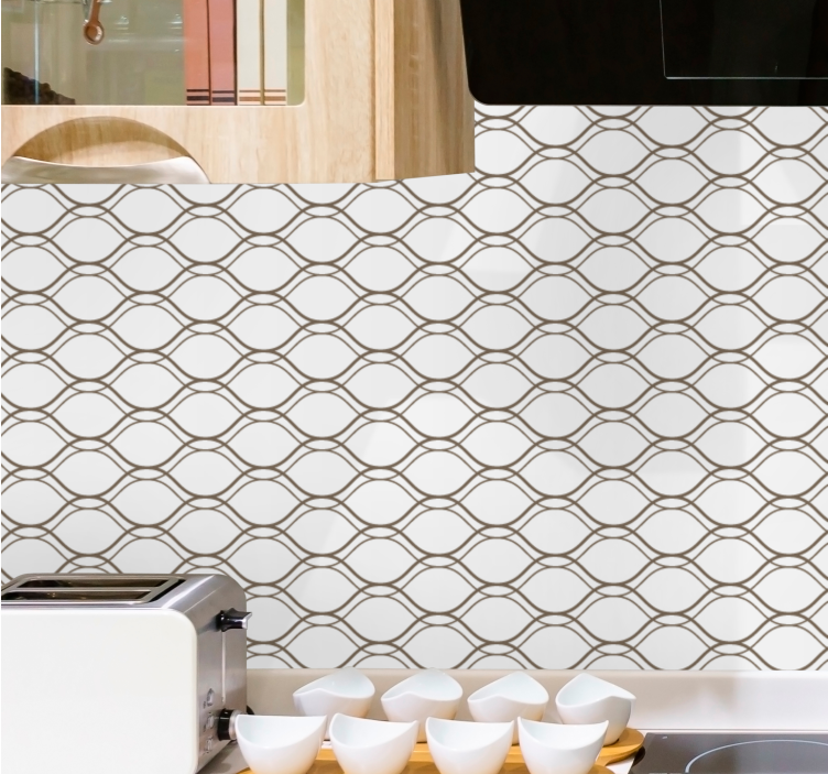 Brown wavy geometric pattern wallpaper  wallpaper - TenStickers