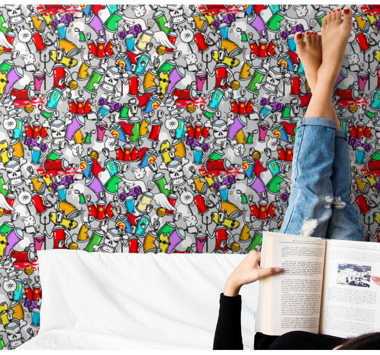 Graffiti Paint Pots art wallpaper - TenStickers