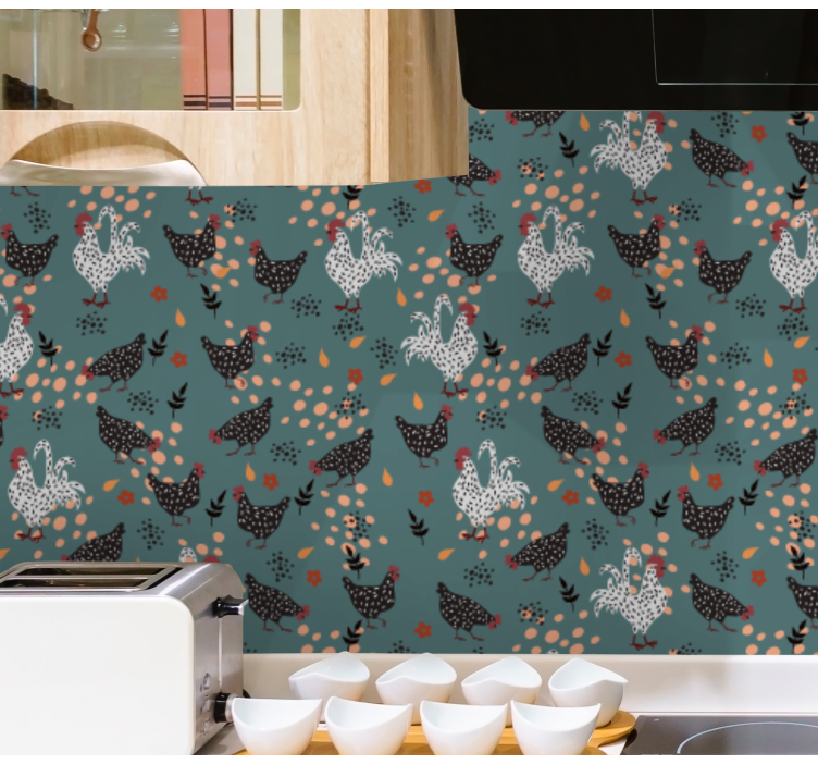 Charming Hen Motif animal wallpaper - TenStickers