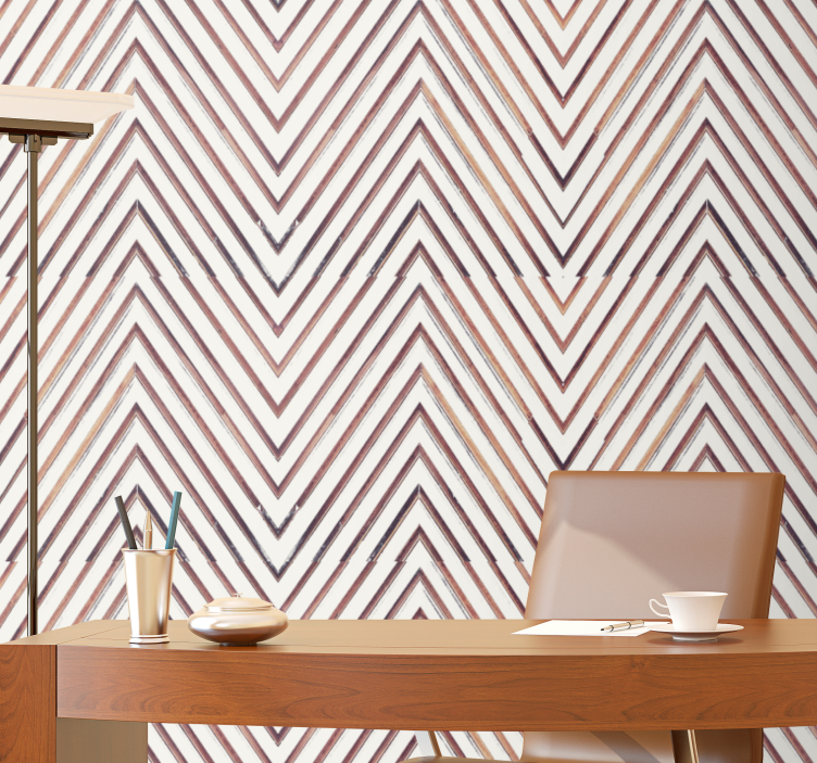 Chevron Line Pattern geometric wallpaper - TenStickers