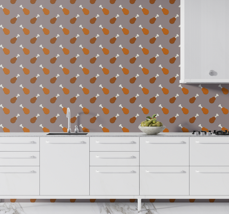 Chicken leg kitchen wallpaper - TenStickers