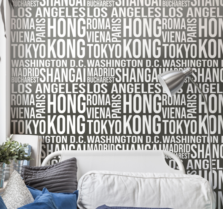 Cities round the world city wallpaper - TenStickers