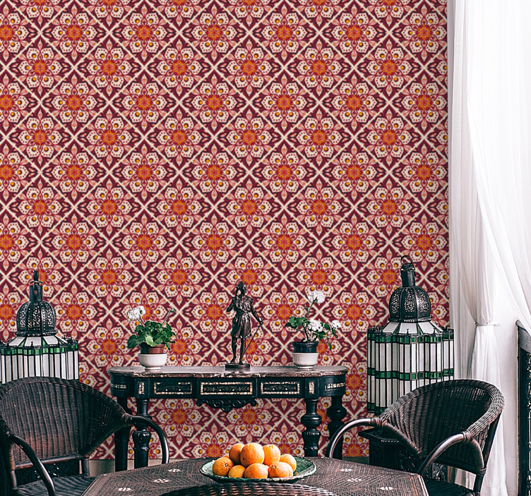 Classic castle pattern Vintage wallpaper - TenStickers