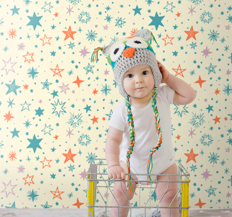 Colorful Star Decorations nursery wallpaper - TenStickers