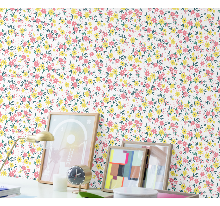 Colorful stylish pattern flower wallpaper - TenStickers