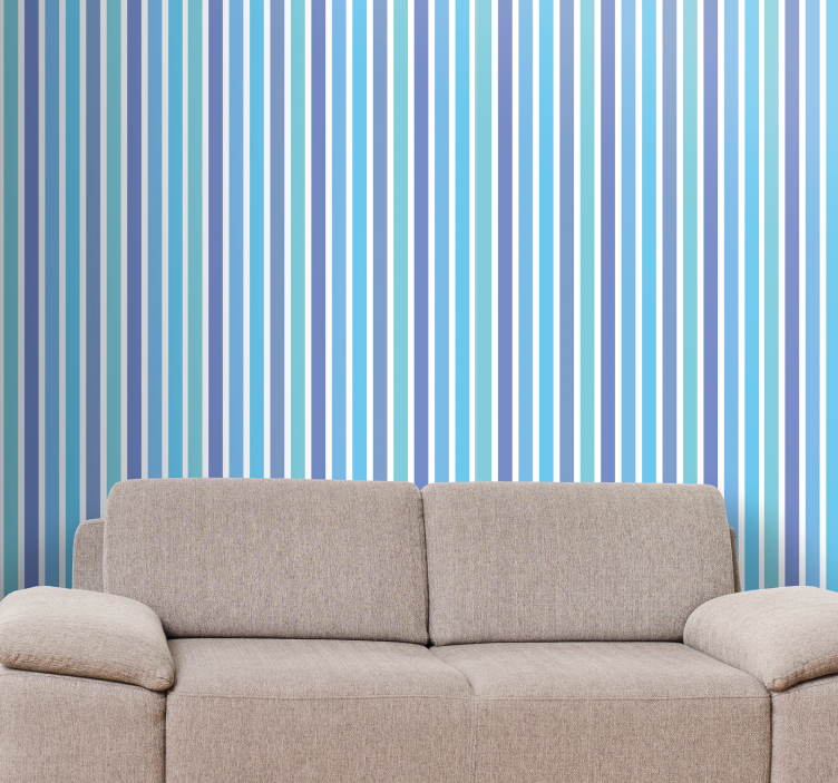 Elegant blue motif vertical line wallpaper - TenStickers