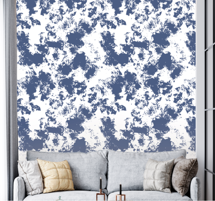Cosmopolitan-style Blue patches Wallpaper - TenStickers