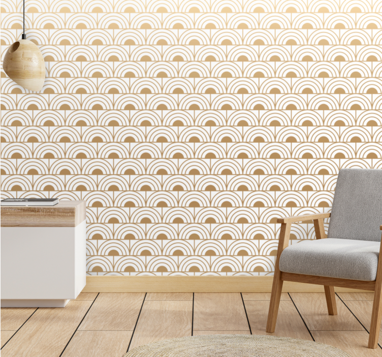 Curved Half Archs geometric wallpaper - TenStickers