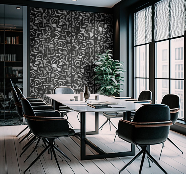 Curved stripes Office Wallpaper - TenStickers