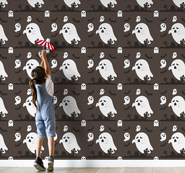little ghost brown Wallpaper - TenStickers