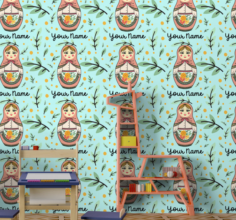Cute Matryoshka Dolls customised wallpaper - TenStickers