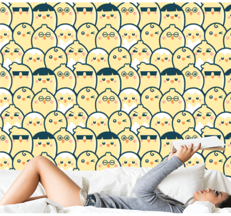 Cute Owls Pattern animal wallpaper - TenStickers