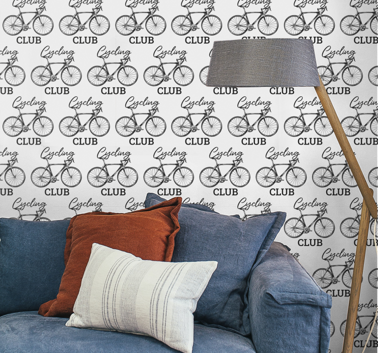 Cycling club Living room wallpaper - TenStickers