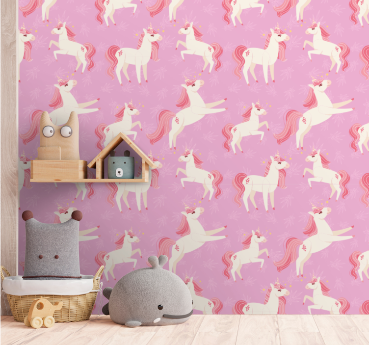 Dancing Unicorns animal wallpaper - TenStickers