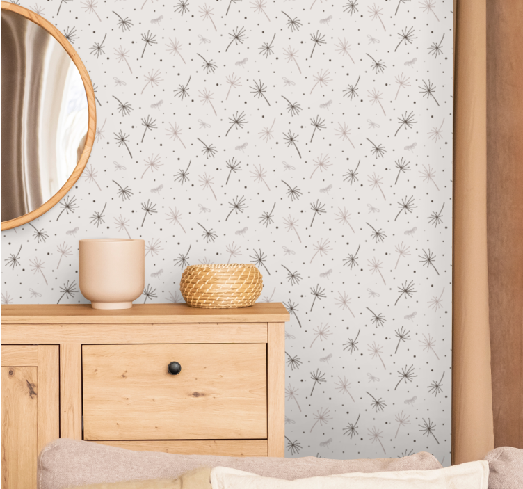 Grey dandelion inspiration flower wallpaper - TenStickers