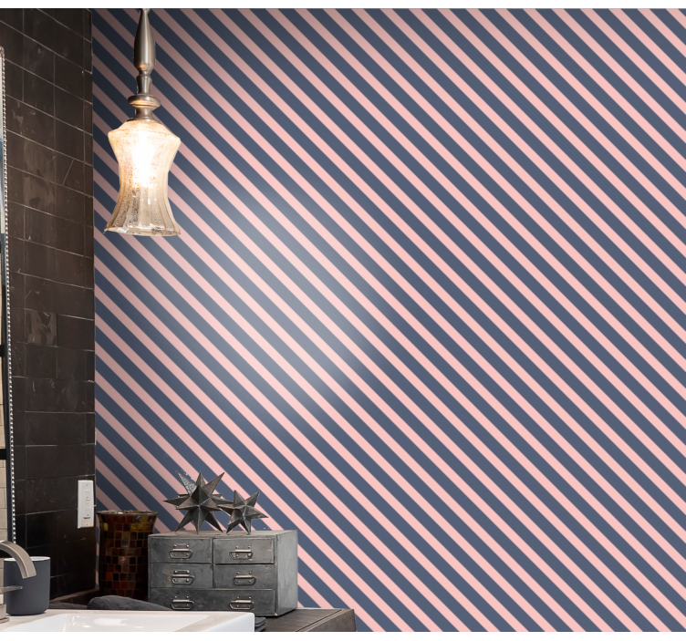 Diagonal Stripe Harmony horizontal striped wallpaper - TenStickers