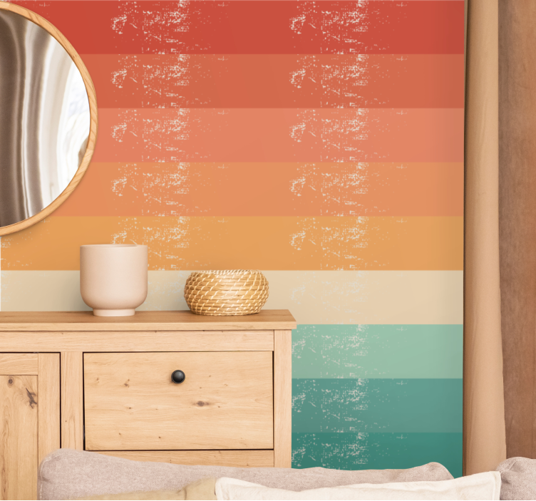 Distressed Stripe Pattern horizontal striped wallpaper - TenStickers