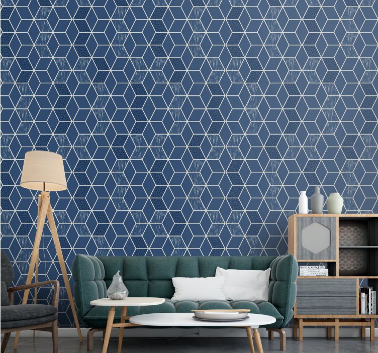 'Distressed Vittoria' geometric wallpaper - TenStickers