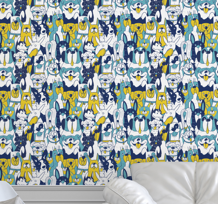 Dog seamless patter Animal Wallpaper - TenStickers