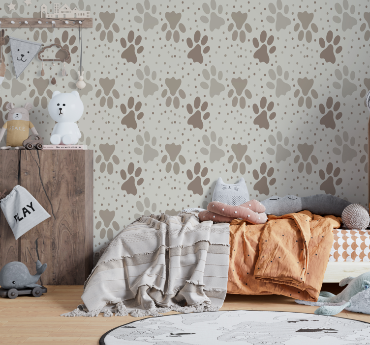 Dogs paw wallpaper for kids - TenStickers