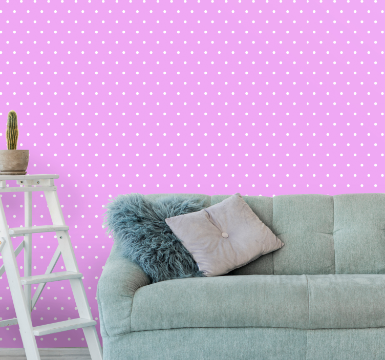 Dotted Interior polka dots wallpaper - TenStickers