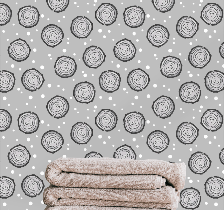 Dotted Rosettes gray wallpaper - TenStickers