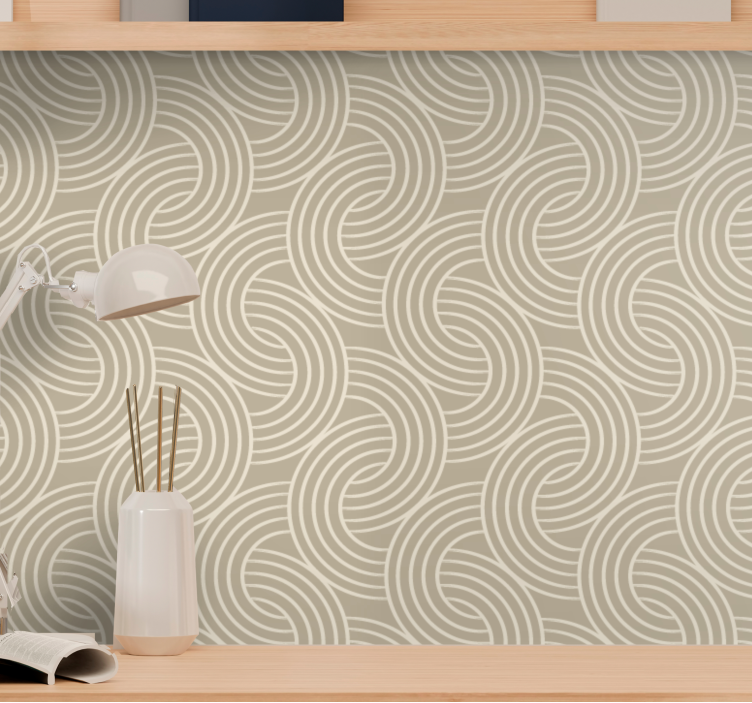 Elegant Curved Patterns home office wallpaper - TenStickers