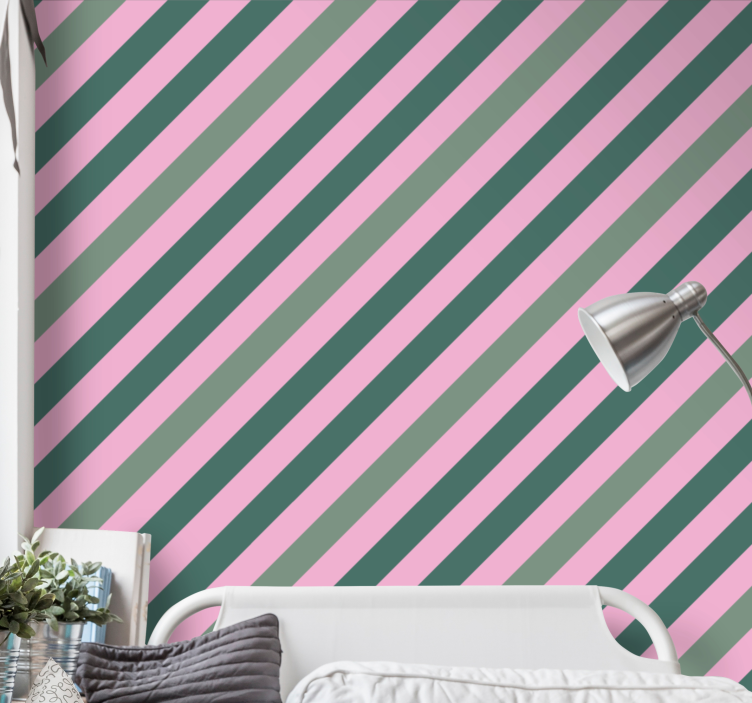 Diagonal Striped Sophistication horizontal striped wallpaper - TenStickers
