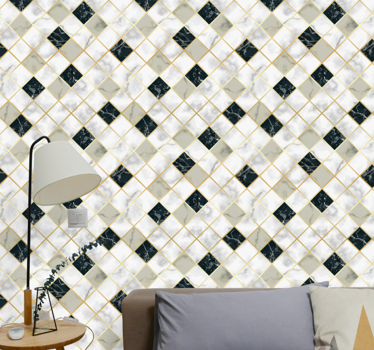 Elegant Diamond Pattern marble wallpaper - TenStickers